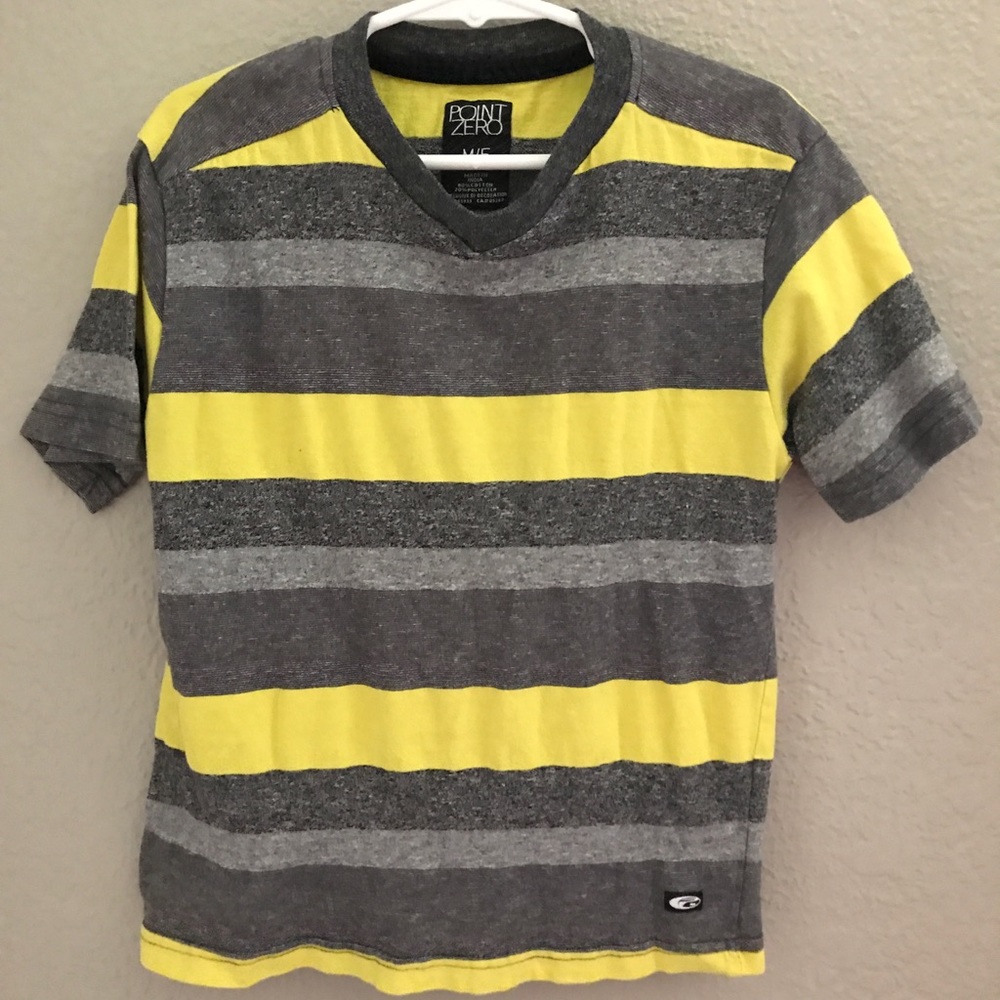 Gray and Yellow striped Tee